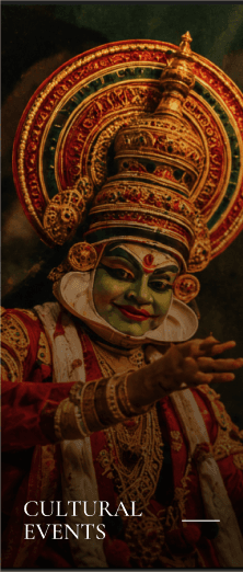 Cultural events: a performer in an elaborate traditional costume